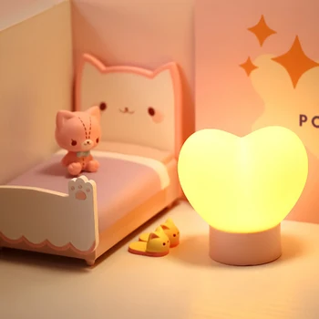 USB Kalp Pembe Gece lamba fişi Led Dekorasyon Yatak Odası Mini Usb Lamba Hediye Odası Dekor Noel Düğün Yaratıcı Lamba Sıcak