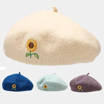 Yaratıcı Edebiyat Sanat Ressam Şapka Güneş Çiçek İşlemeli Bere İngiliz Retro Eğlence Kabak Şapka Yeni Açık Sıcak kışlık şapkalar
