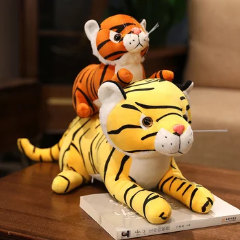 Yeni 30 cm Gerçekçi Kaplan peluş oyuncaklar Yumuşak Vahşi Hayvanlar Sevimli Karikatür Mini Kaplan Jaguar Bebek Çocuk Çocuk Doğum Günü Hediyeleri