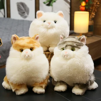 Yeni Güzel Simülasyon Kedi peluş oyuncaklar Kawaii Şişman Tüylü Hayvan Totoro Peluş Bebek Dolması Yumuşak Çocuklar için noel hediyesi Dekor