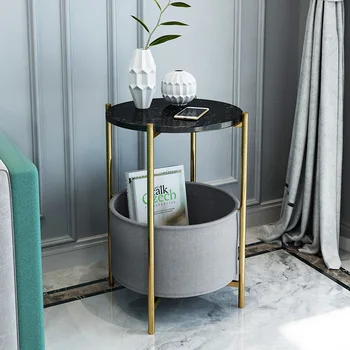 Yuvarlak Masa Demir Mermer İskandinav Modern çay masası Oturma Odası Kanepe Yatak Odası Masa Paslanmaz Çelik Köşe Yan telefon rehberi Standı