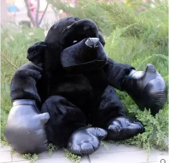 yüksek kaliteli mal büyük 60 cm maymun bebek siyah Orangutan yumuşak peluş oyuncak sarılma yastık ev dekorasyon doğum günü hediyesi h2863