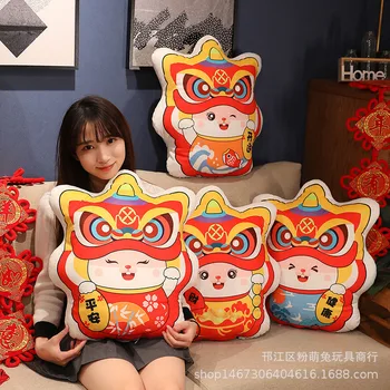 Çin Uyanış Aslan Peluş Atmak Yastık Çin-Chic bebeğin Şanslı Dönüş Karikatür Kanepe Yastık Şekilli Bel Peluş Oyuncak