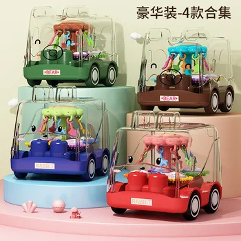 Şeffaf atalet araba Erkek Bebek Oyuncak Arabalar Eğitici Model Araba Bebekler Boys için 1 Yaşında oyuncak arabalar Toddlers Çocuk Doğum Günü Gif