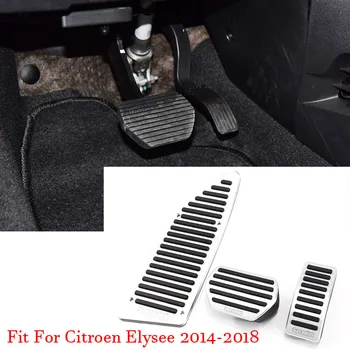 Alaşımlı Gaz Fren Footrest Pedalı Plaka koruyucu örtü Citroen Elysee İçin Fit 2014-2018 AT