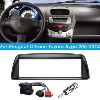 Araba Radyo Fasya Paneli Çerçeve 1 Din CD DVD Dash o İç Kapak Trim Citroen C1 Toyota Aygo için Peugeot 107 için