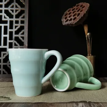 Kahve Kupa 9.5 oz EKO Çay Fincanı Porselen Drinkware Mikrodalga ve Bulaşık Makinesinde Yıkanabilir 280 ml Seramik Sofra Çin Seladonlar Fincan