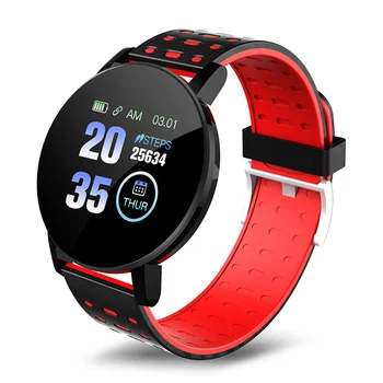 New119P akıllı saat Kan Basıncı Erkekler Kadınlar İzle Su Geçirmez Spor Yuvarlak Smartwatch Akıllı Saat Spor İzci Android IOS İçin